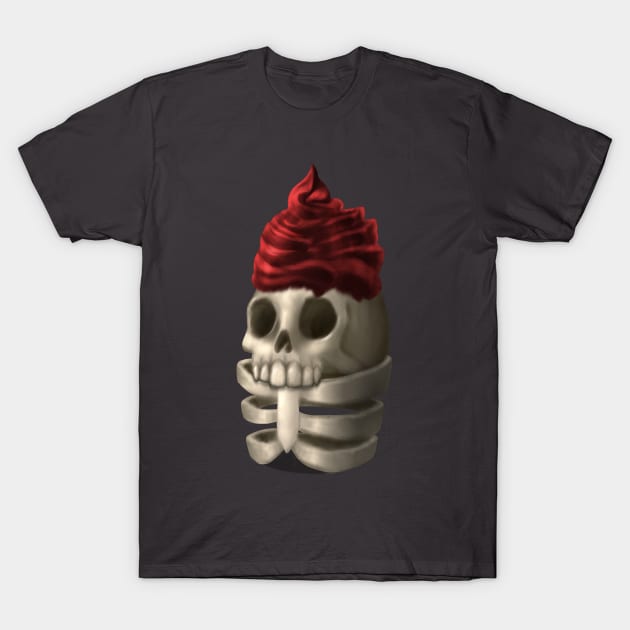 Skeleton cupcake T-Shirt by TheGentlemanCupcake